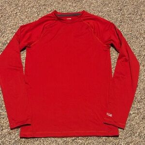 DSG Large Red Youth Boys Compression Layering Long Sleeve